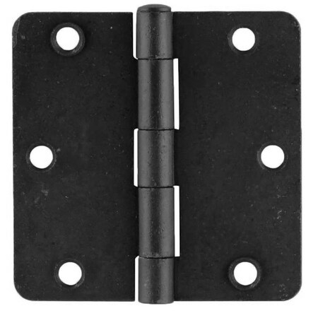 Patioplus 3.5 x 3.5 in., 0.25 in. Radius Steel Residential Duty Hinges, Flat Black, Set of 2 PA2030564